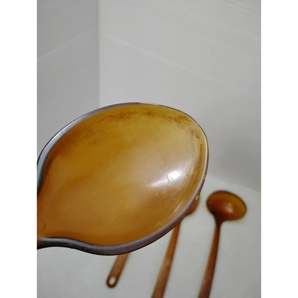 Lot of 4 Vintage Ultratemp Translucent Amber Cooking Utensils Robinson Knife Co